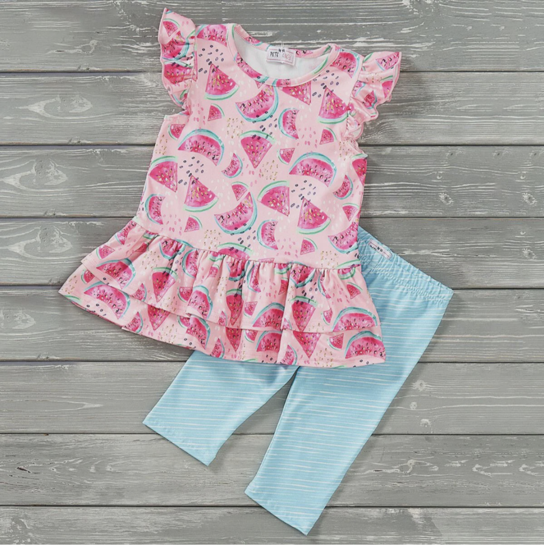 Watermelon Splash Capri Set