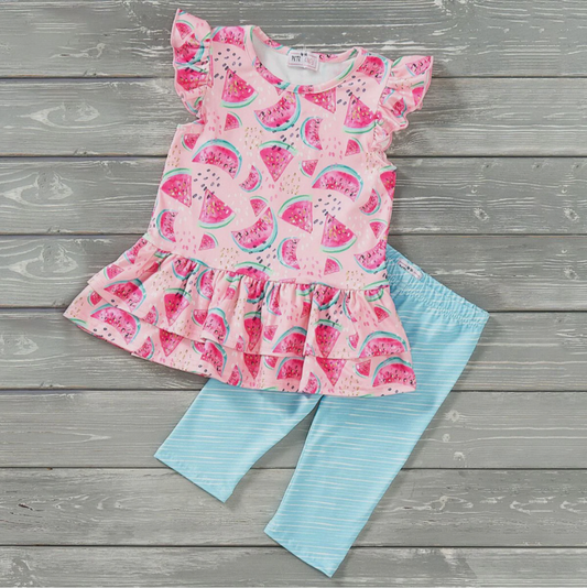 Watermelon Splash Capri Set