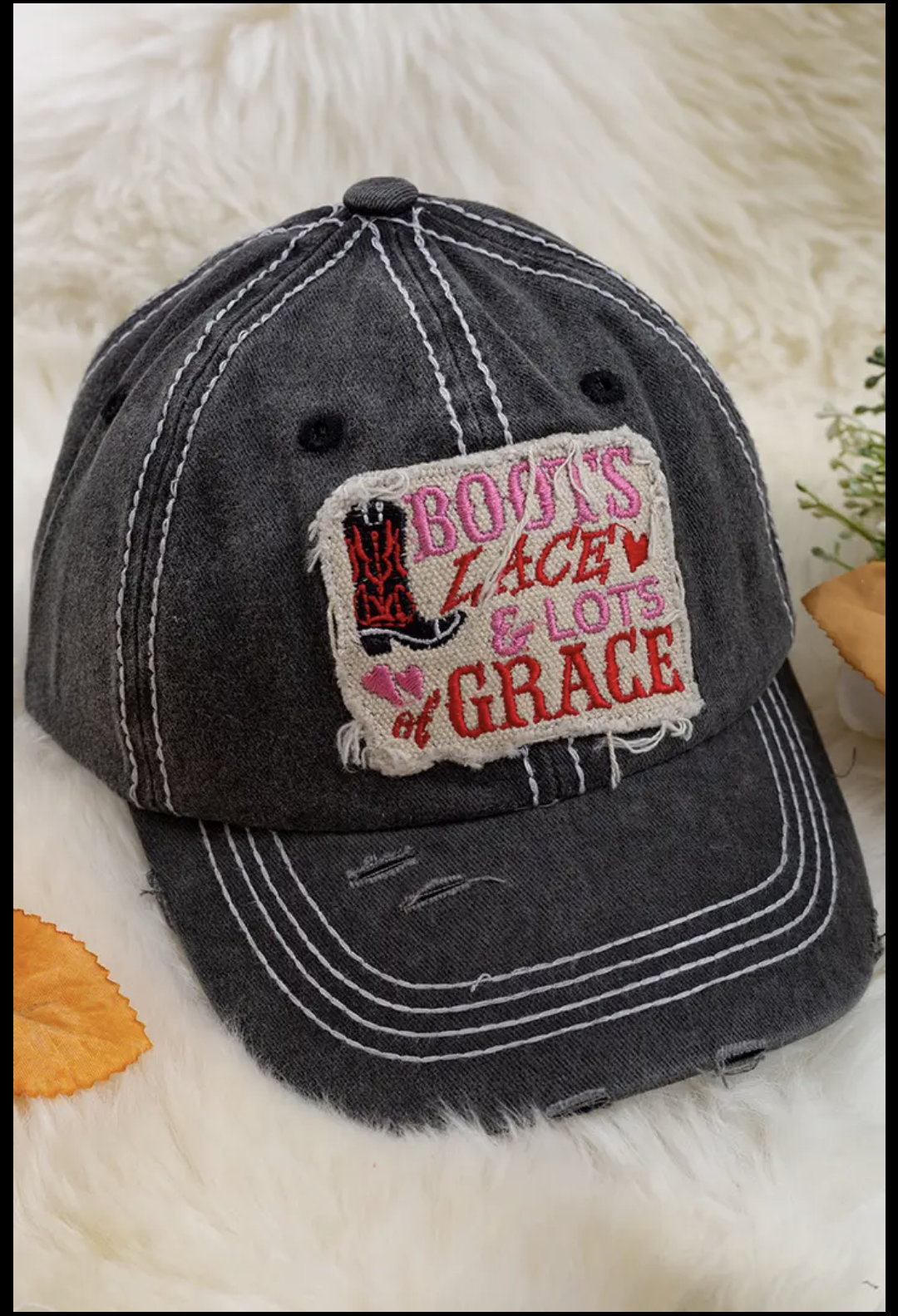 Boots Lace & Lots of Grace Cap