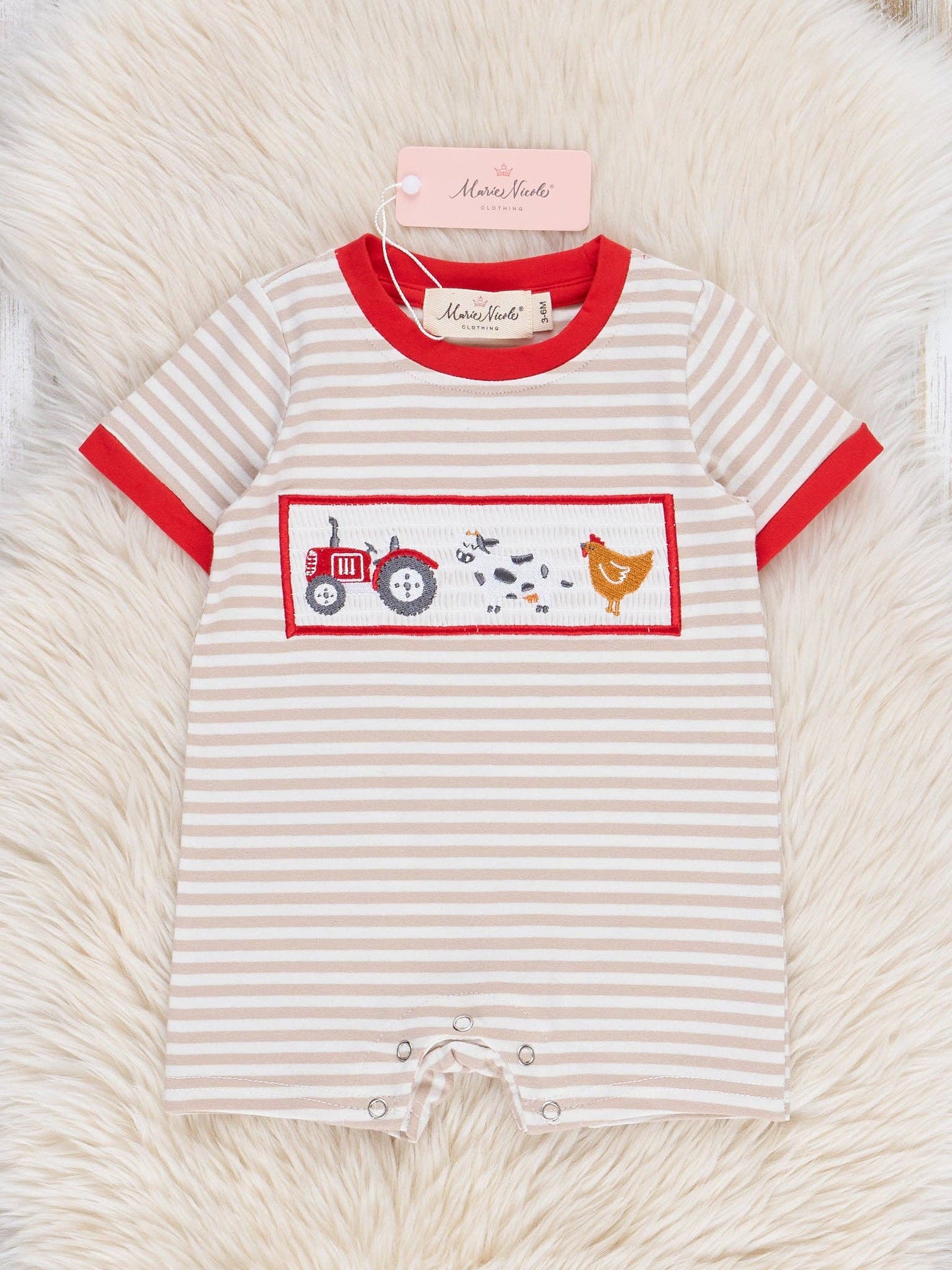 Farm Friends Smocked Romper