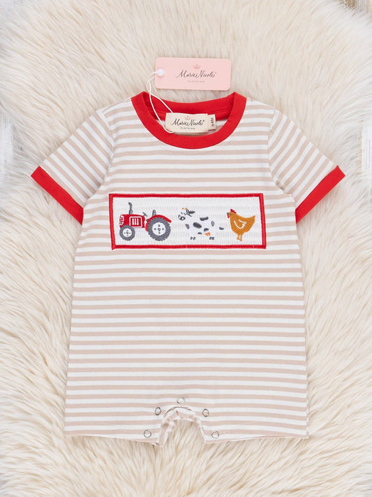Farm Friends Smocked Romper