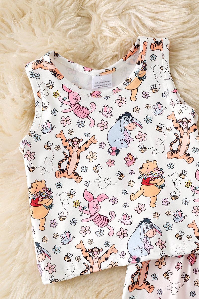 Character printed top & skort