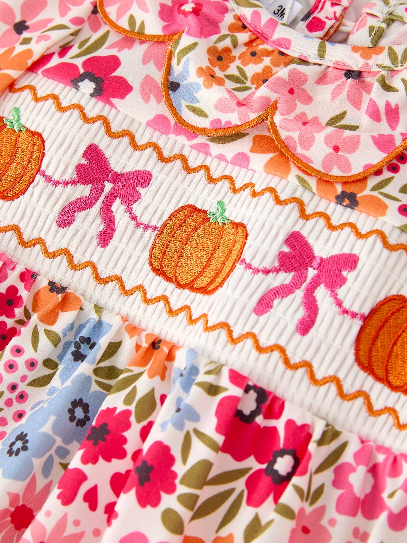 Pumpkin Smock Floral Romper