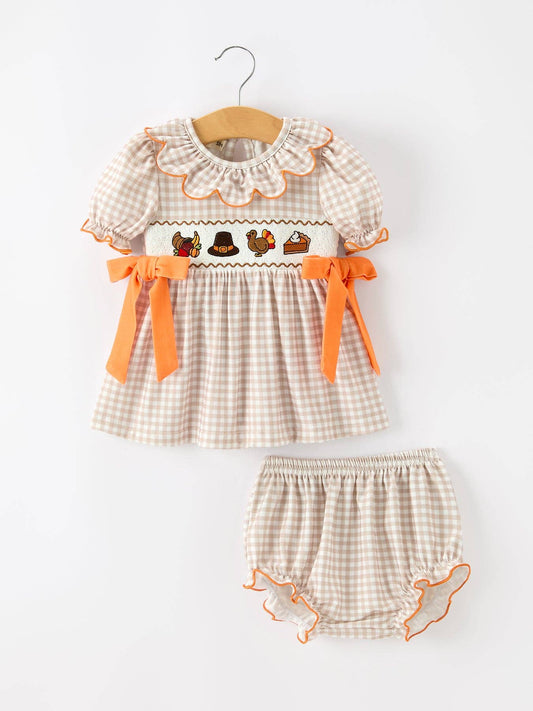 Thanksgiving Smocked Bloomer Set