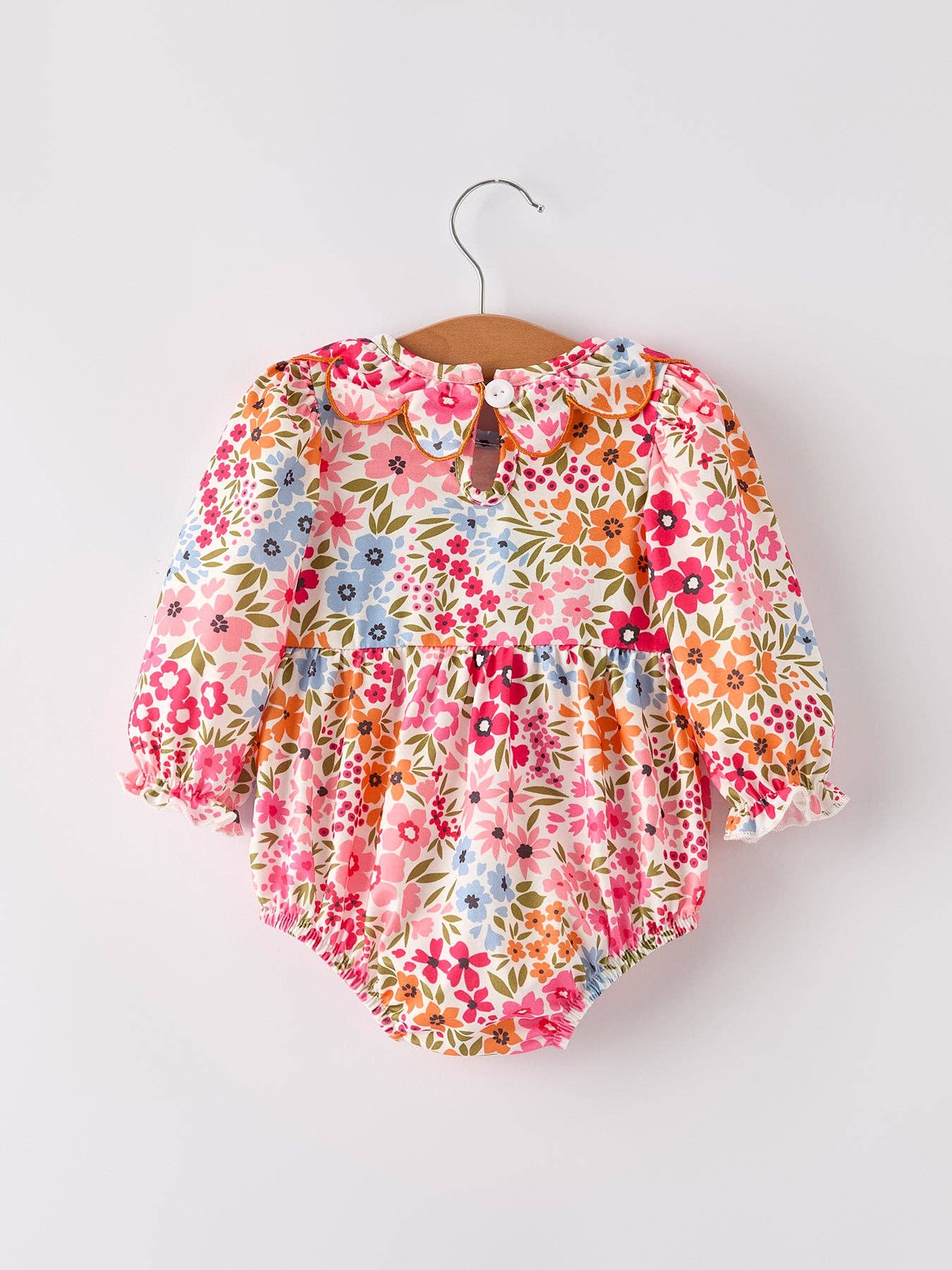Pumpkin Smock Floral Romper
