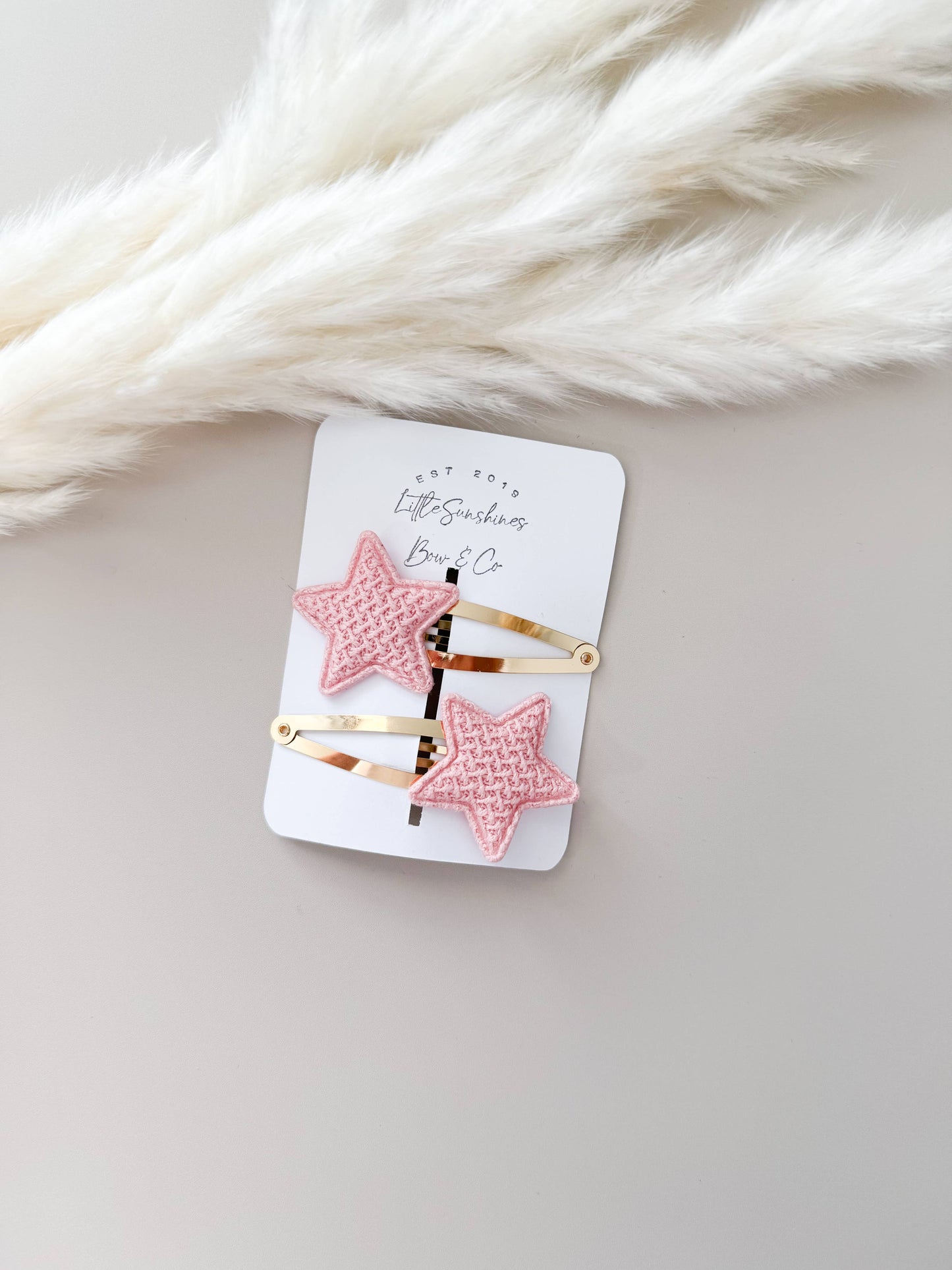 Quilted Star Snap Clips- Set of 2