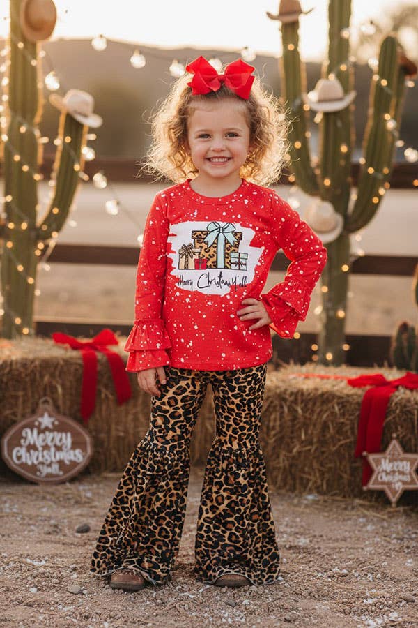 Merry Christmas y'all leopard set