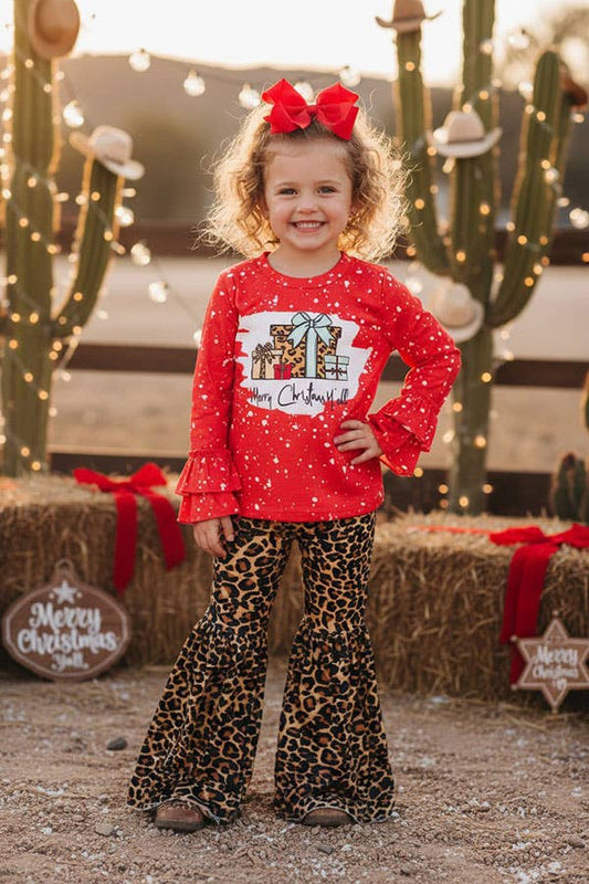 Merry Christmas y'all leopard set