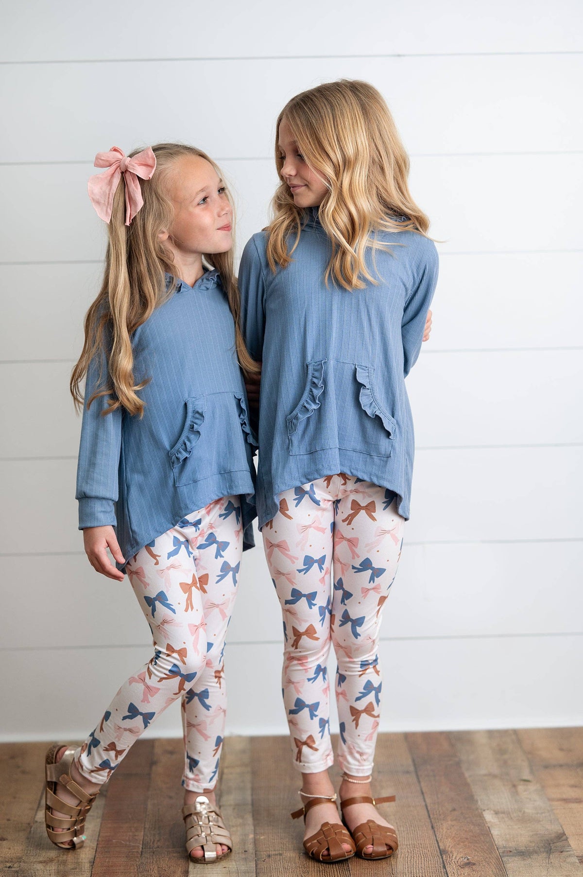 Girls Blue Ruffle Legging Set