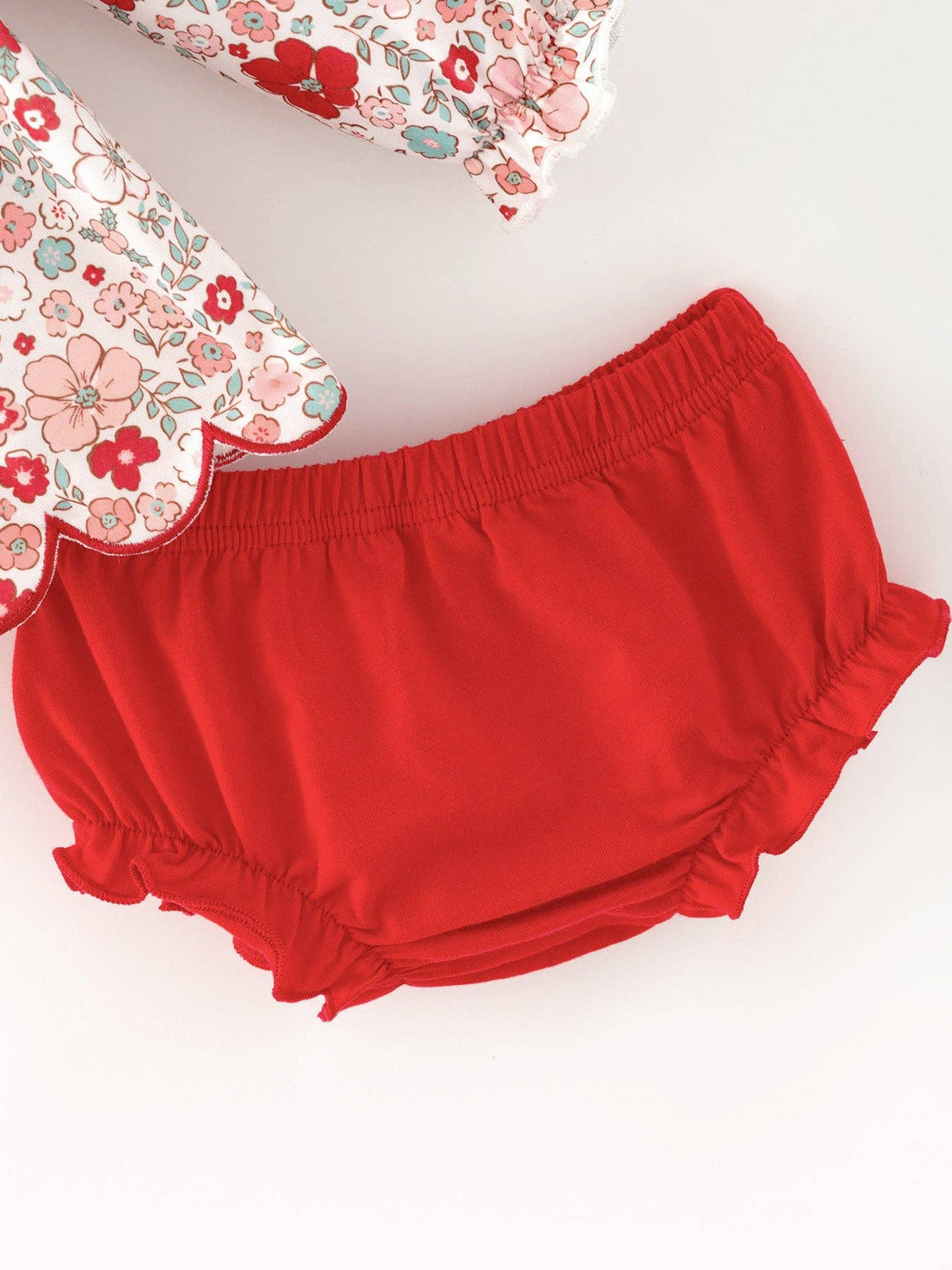 Christmas Red Floral Bloomer Set