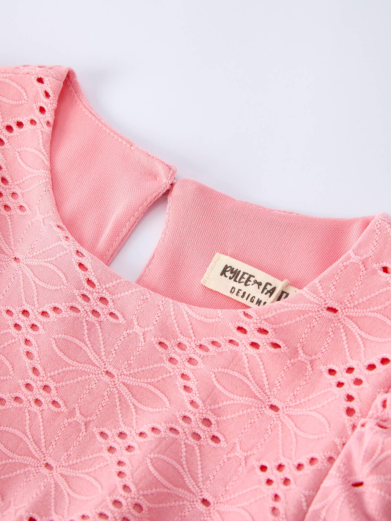 Pink Eyelet Short Sleeve Dress