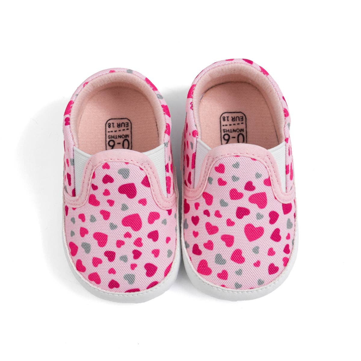 Heart printed slip on baby shoes. CG5165