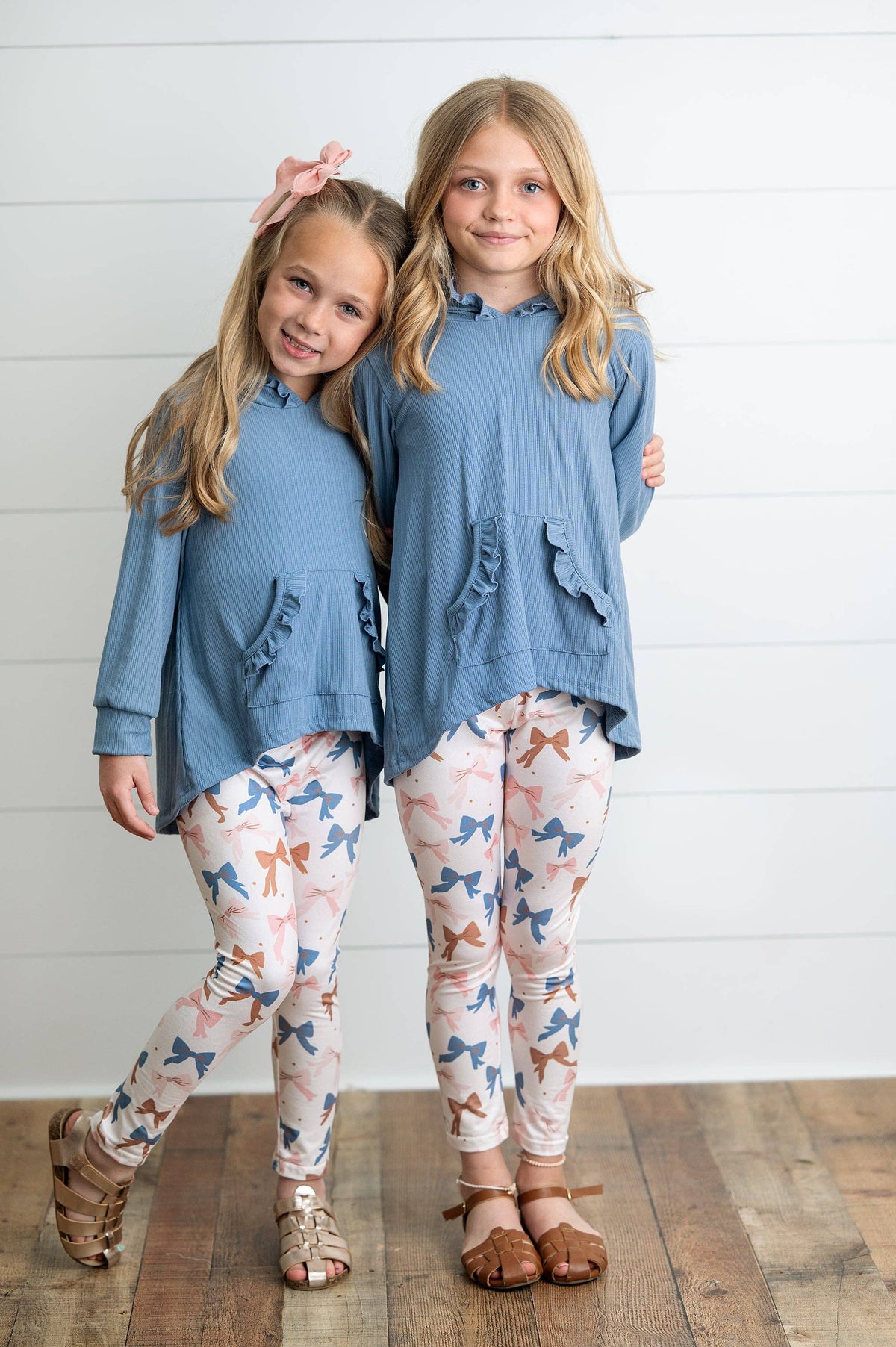 Girls Blue Ruffle Legging Set