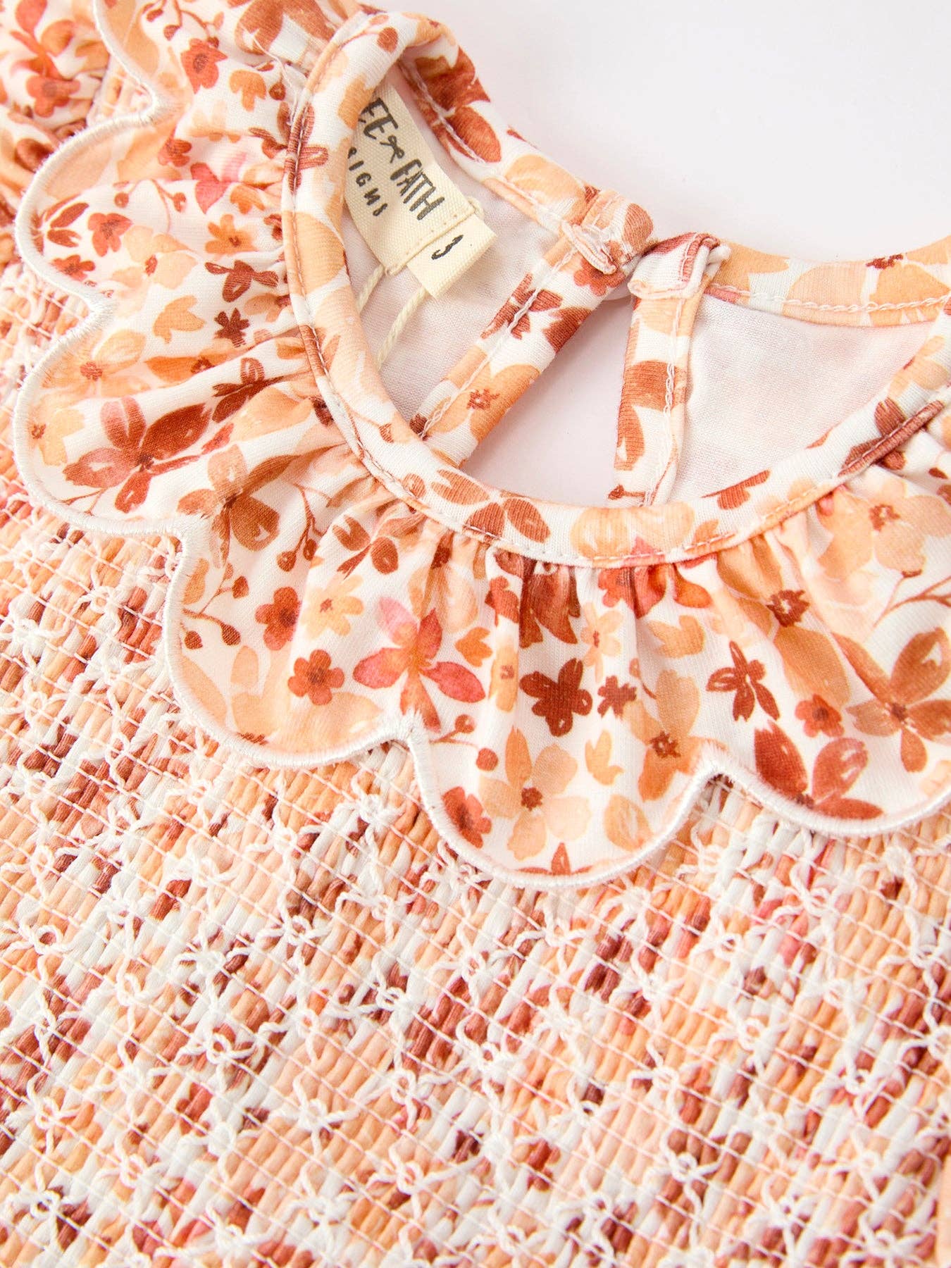 Fall Rust Floral Dress w/ Petal Collar