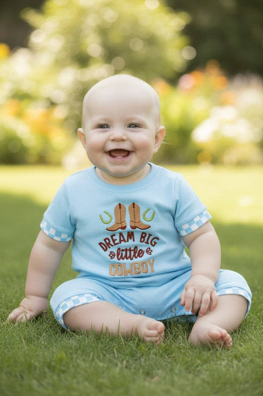 "Dream Big Little Cowboy" romper