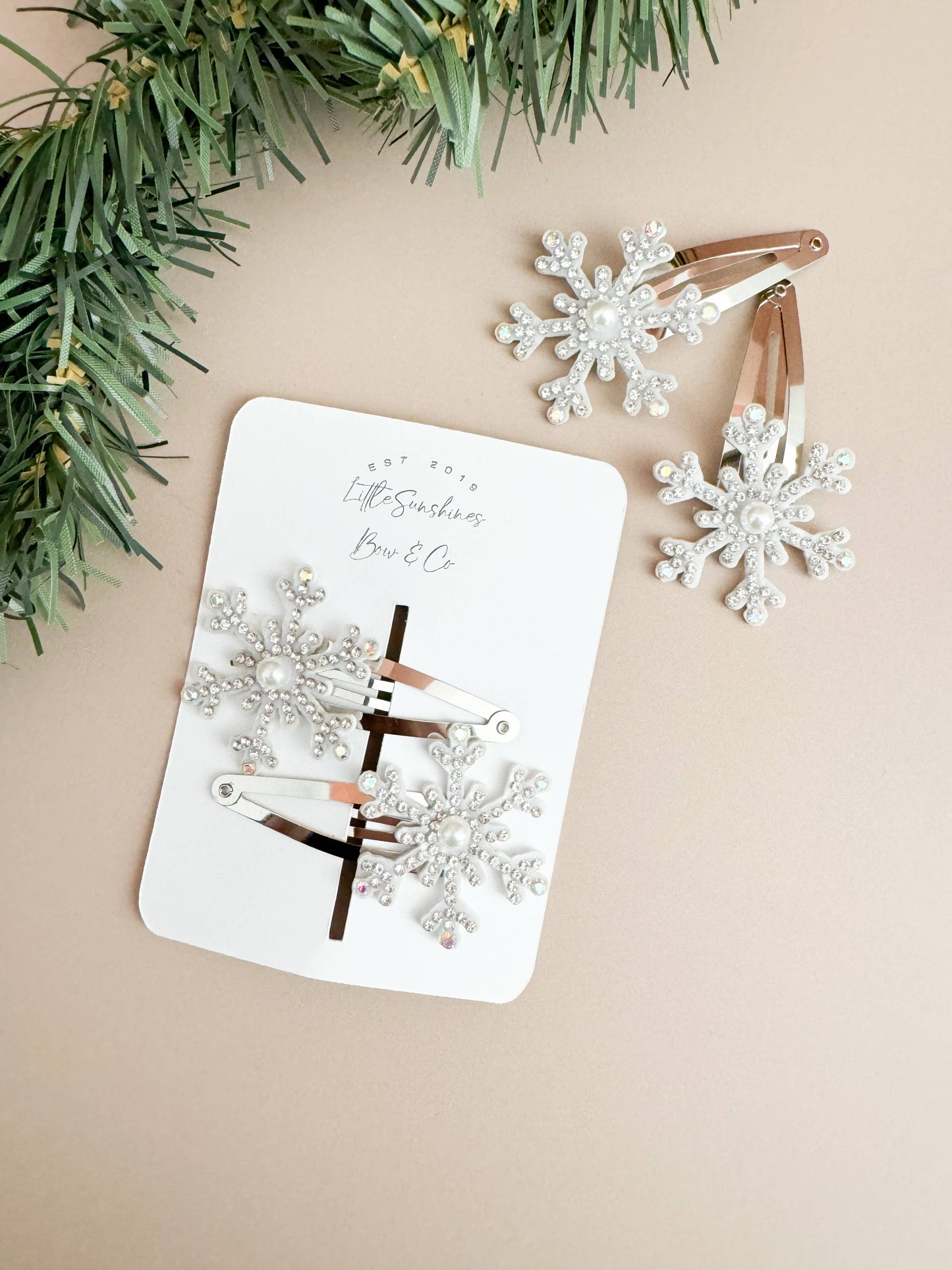 Snowflake Christmas Hair Clips