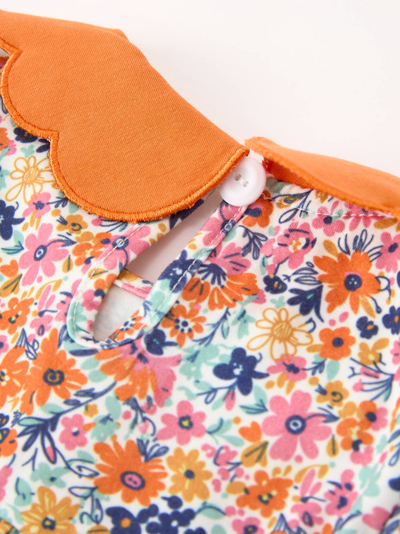 Fall Floral Smocked Petals Collar Dress