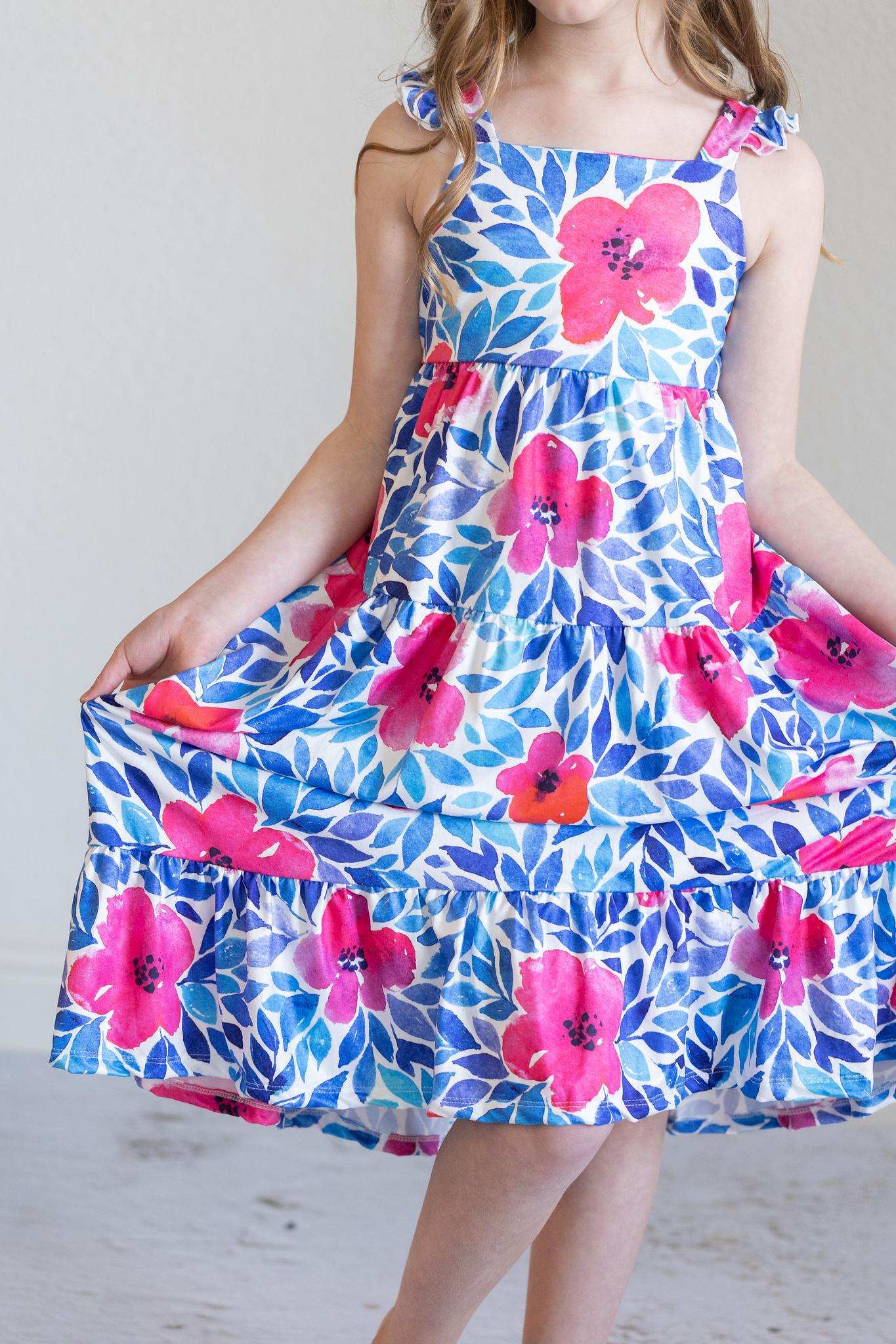 Vivid Garden Ruffle Dress