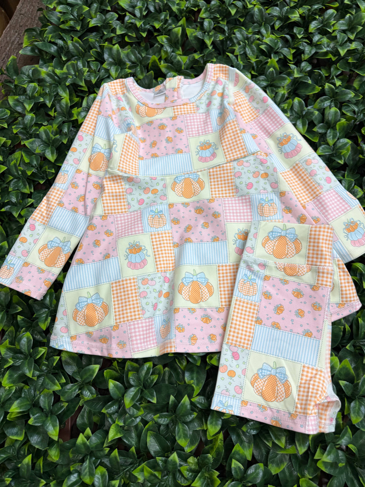 Patchwork  printed Active wear dress with undershorts.