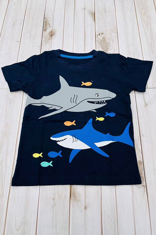 Shark printed short sleeve shirt