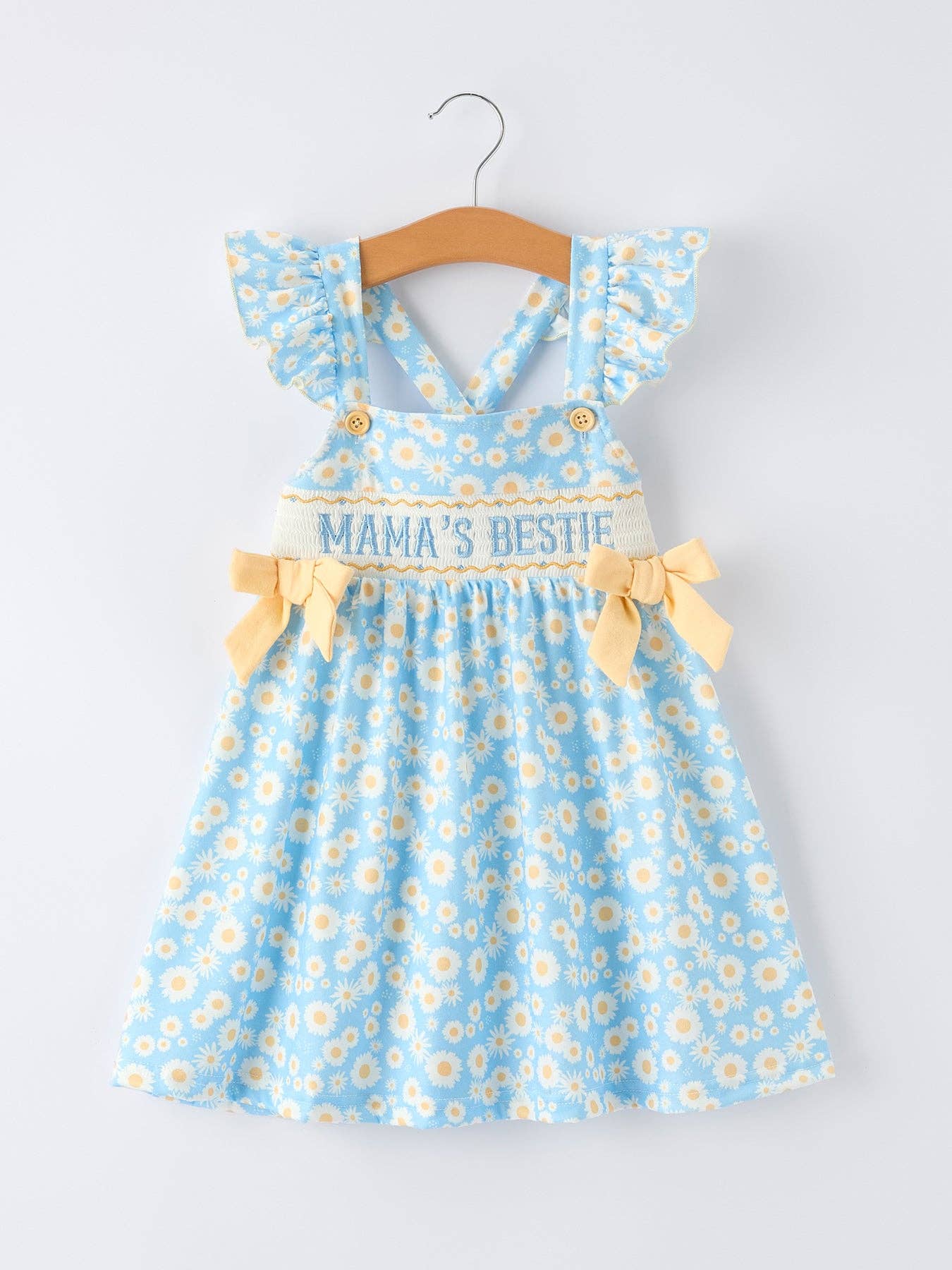 MAMA'S BESTIE Daisy Smocked Ruffle Dress