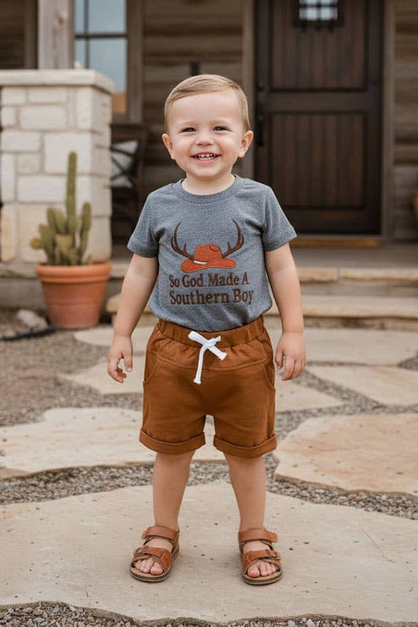 Southern boy boy's shorts set