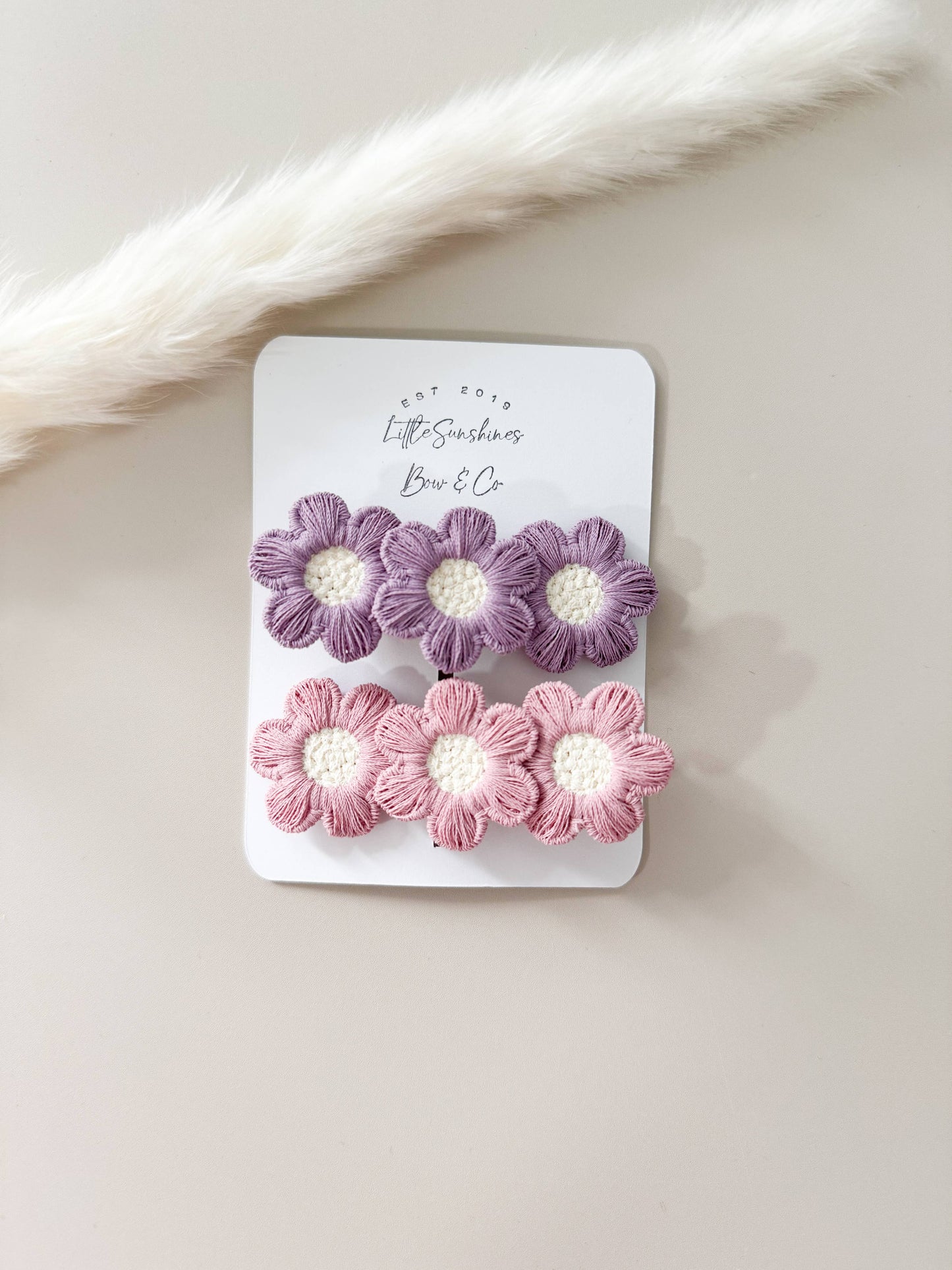 Large Flower Hair Clips- Set of 2