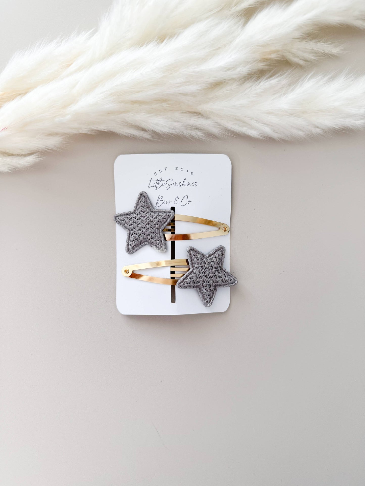 Quilted Star Snap Clips- Set of 2