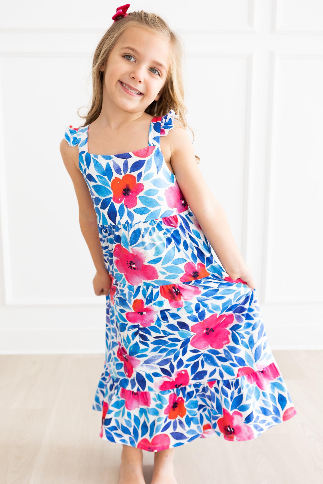 Vivid Garden Ruffle Dress