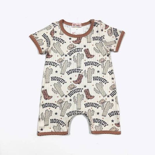 Howdy Boy Romper: 12/18mo