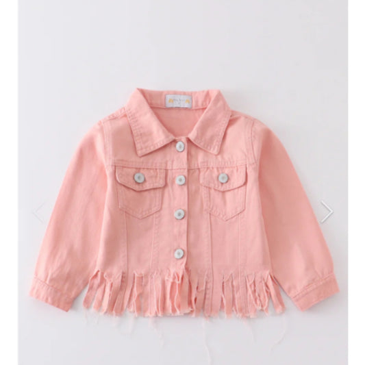 Pink Tassle Denim Jacket