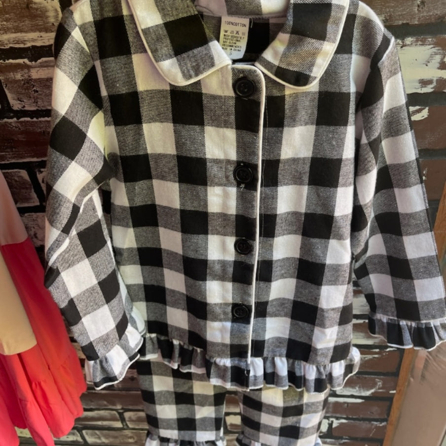 Girls Plaid PJ Set