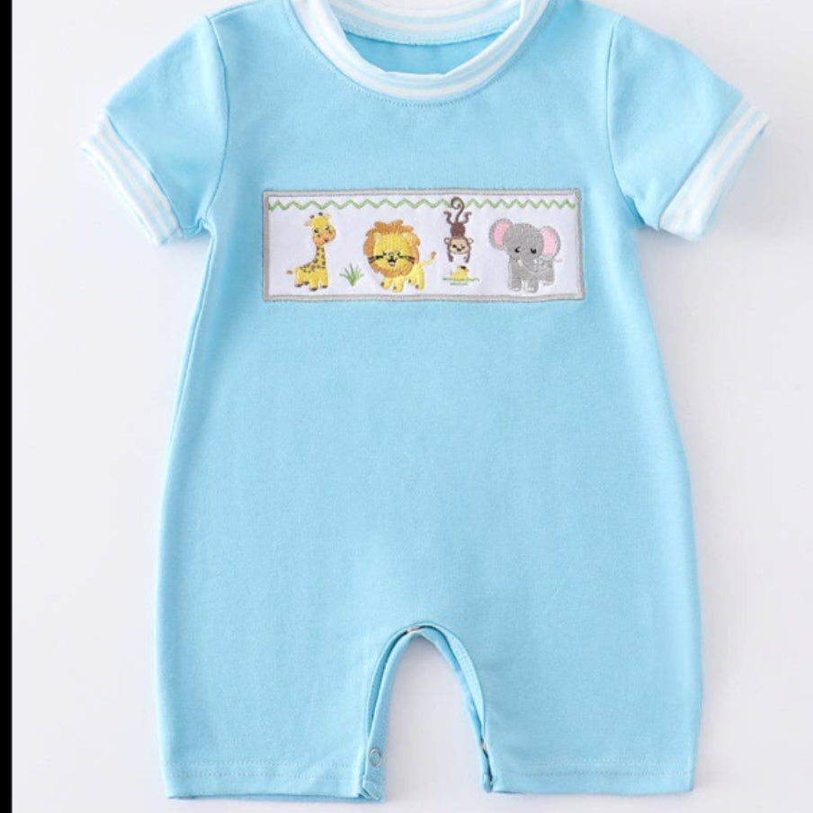 Blue Zoo Boy Romper