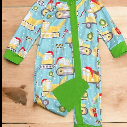 Christmas Construction Boy romper