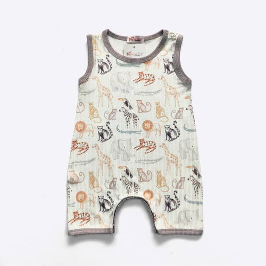 Safari Boy Romper: 0/6mo