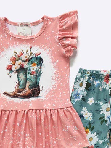 Teal Boots Girls Set