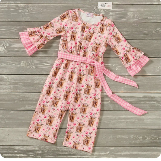 Pete & Lucy Cows and Roses Jumpsuit