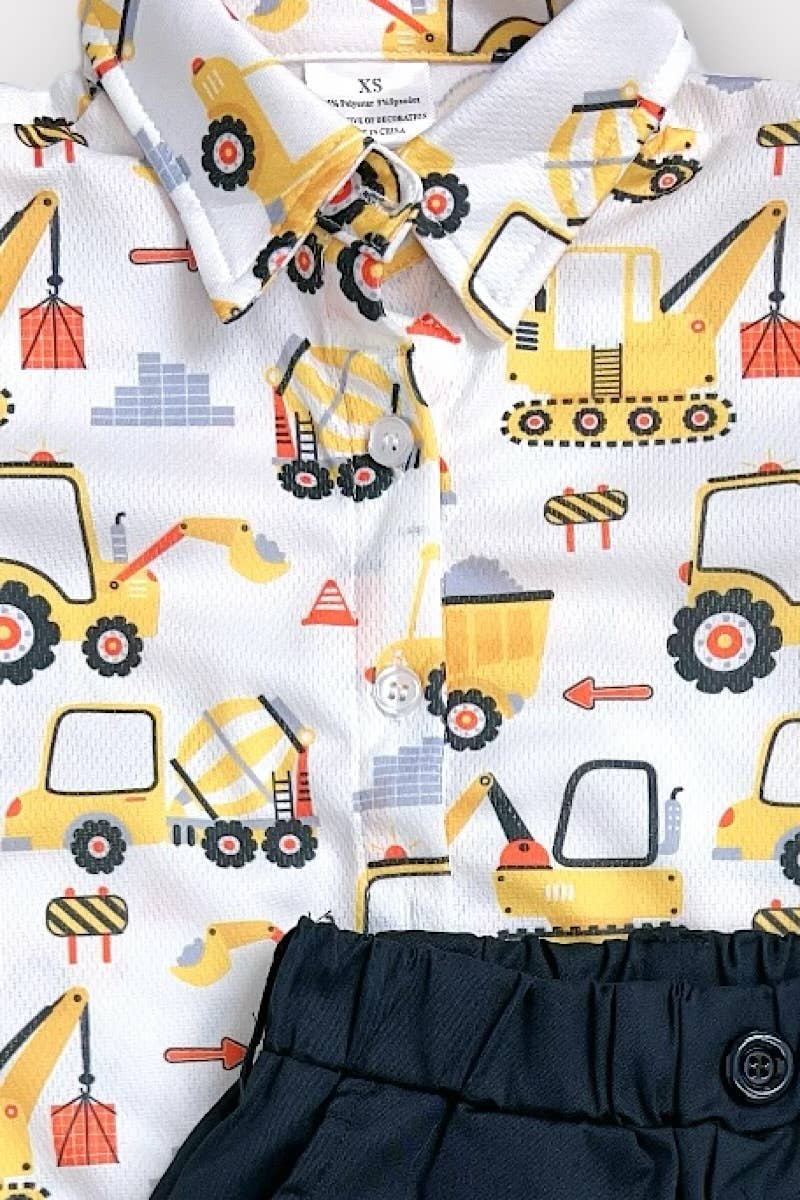 CONSTRUCTION TRUCK PRINTED BOYS SET.