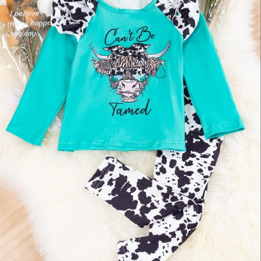 Can't Be Tamed Top & Cow Spotted Leggings