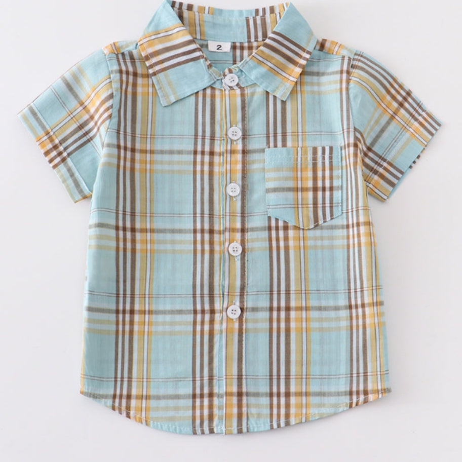 Mint Plaid Shirt
