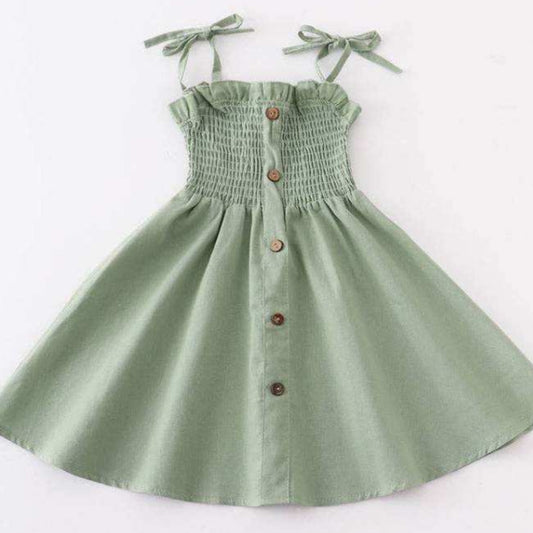 Sage Smocked Strap Dress