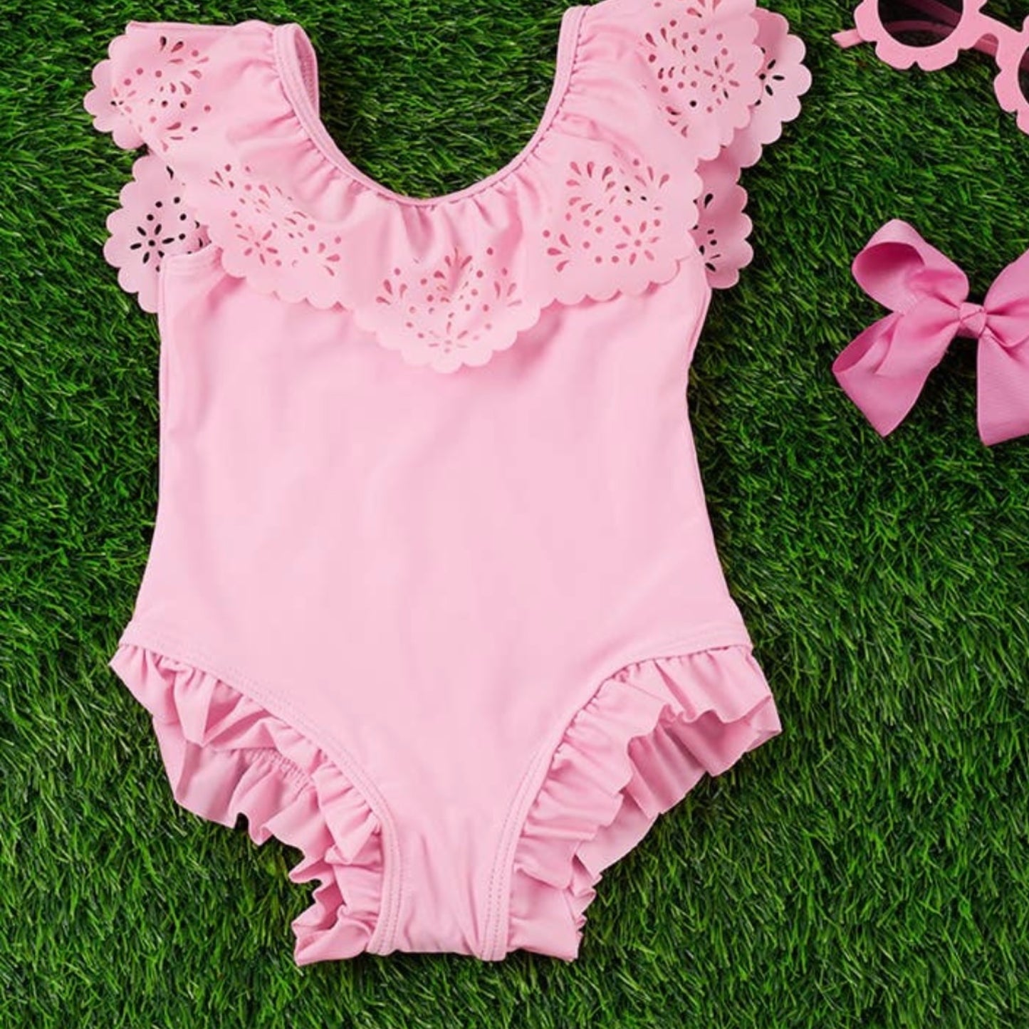 Pink Ruffle Swimsuit