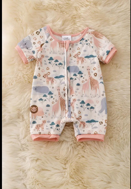 Cute Adventure Jungle Printed Baby Romper