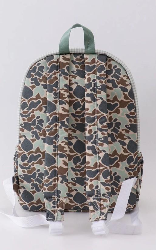 Camouflage bear print backpack