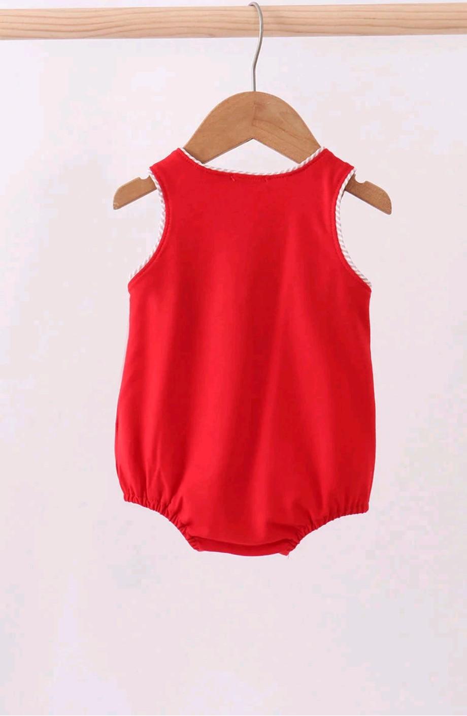 Red Baseball Applique Bubble