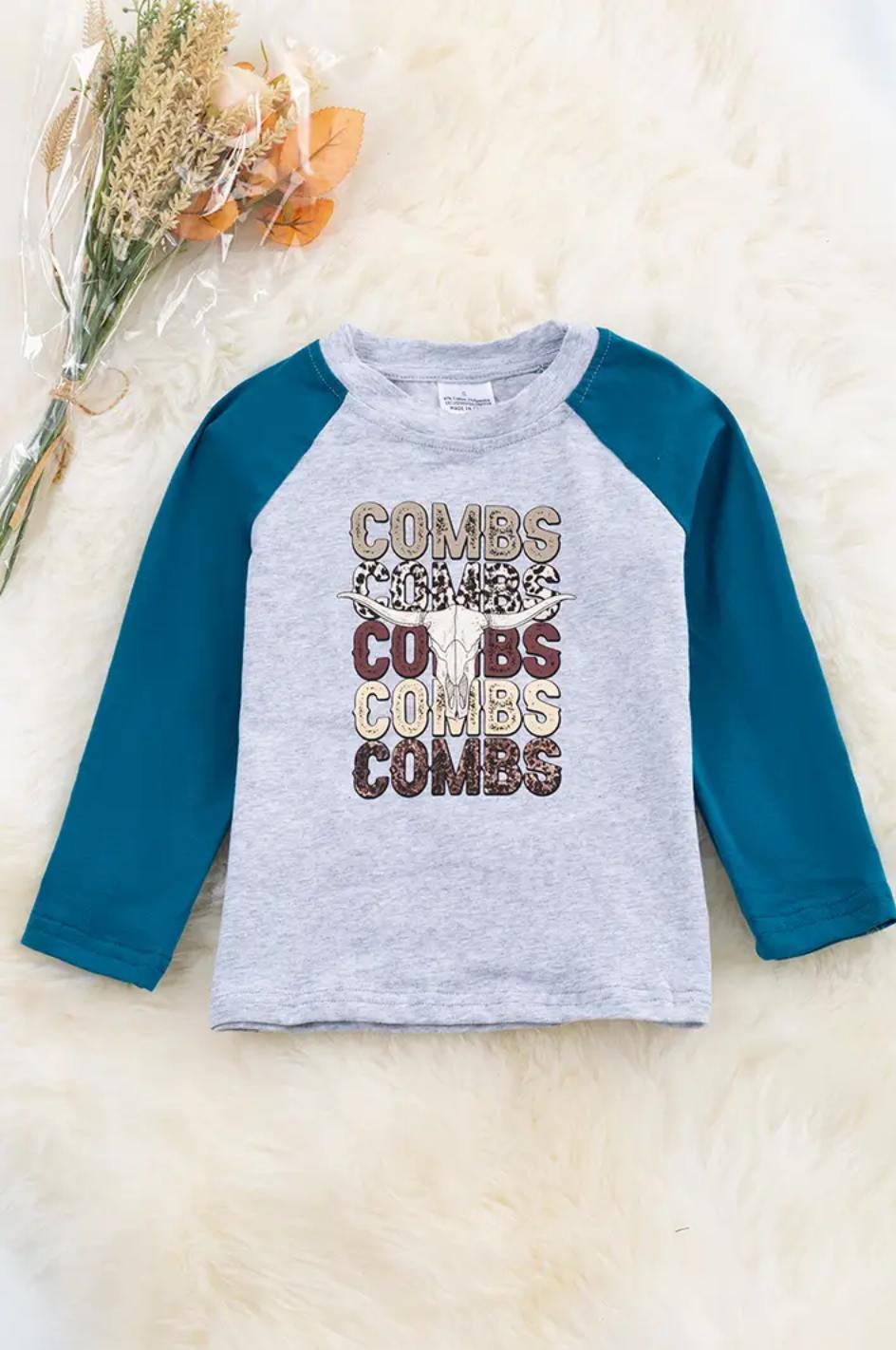 Combs, Combs Gray Graphic Long Sleeve Shirt