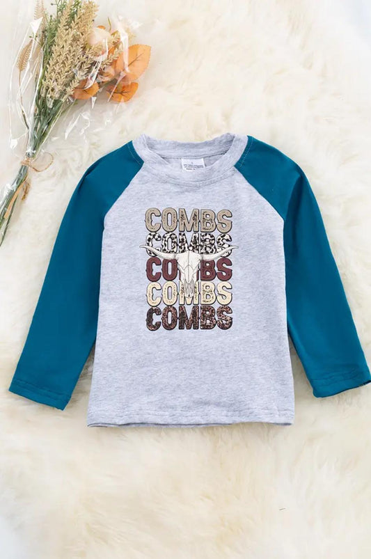 Combs, Combs Gray Graphic Long Sleeve Shirt