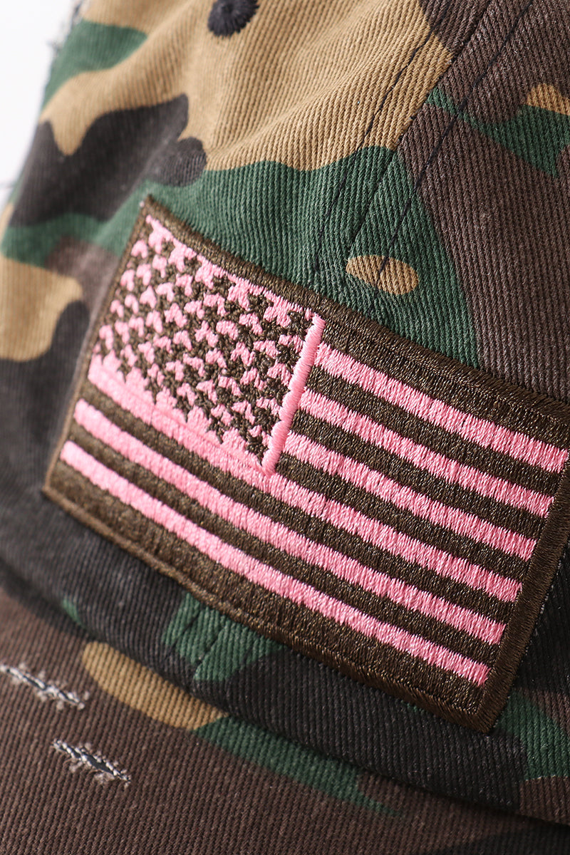 Camouflage flag vintage baseball cap